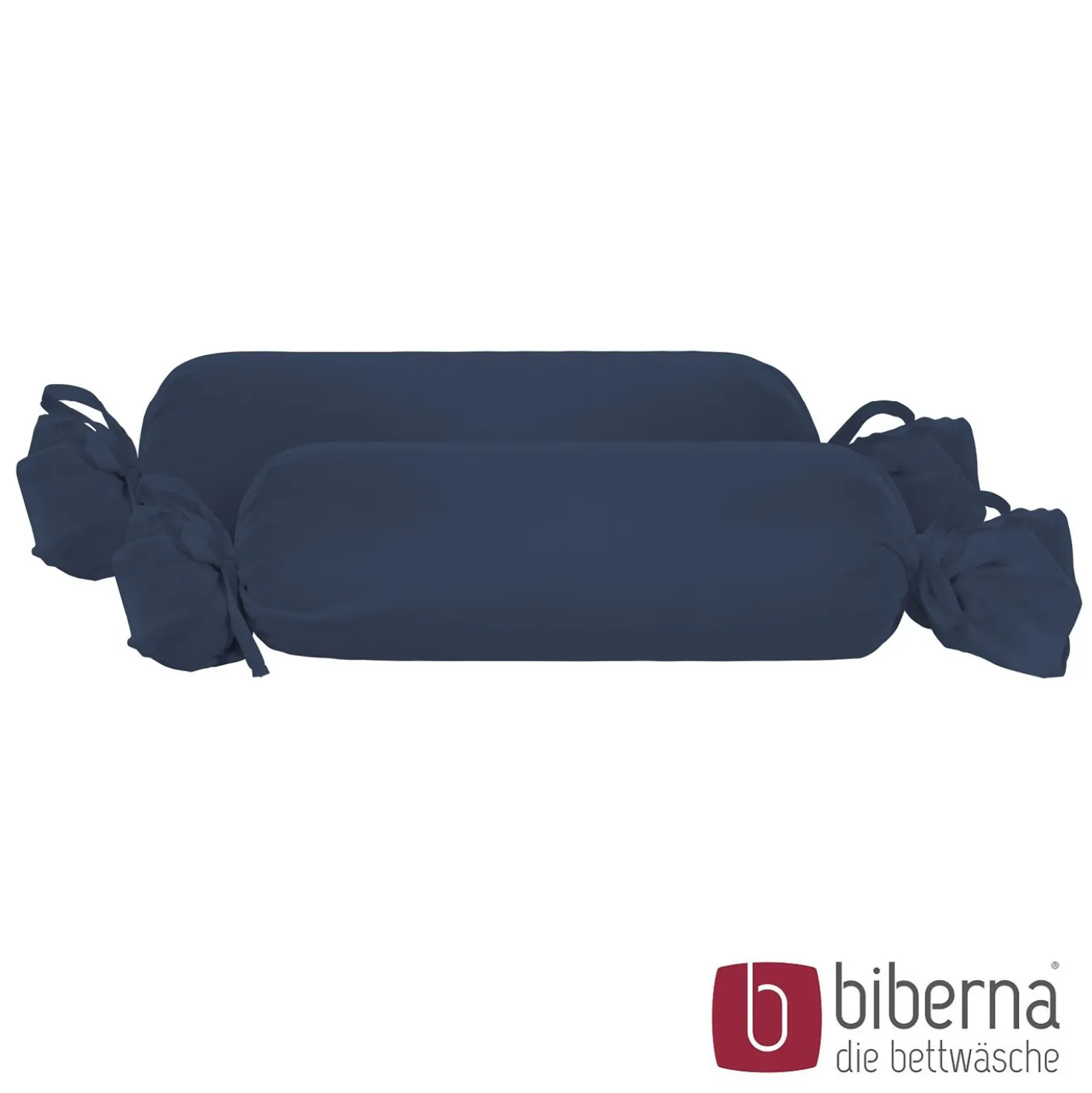 biberna Feinjersey-Nackenrollenbezug Doppelpack marine, 2x 15x40 cm