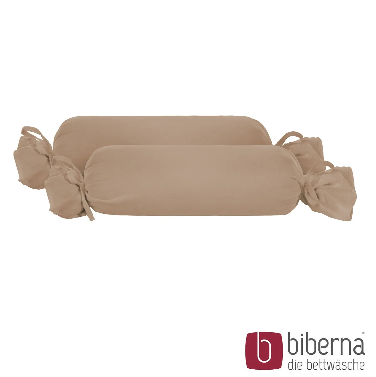 biberna Feinjersey-Nackenrollenbezug Doppelpack macchiato, 2x 15x40 cm