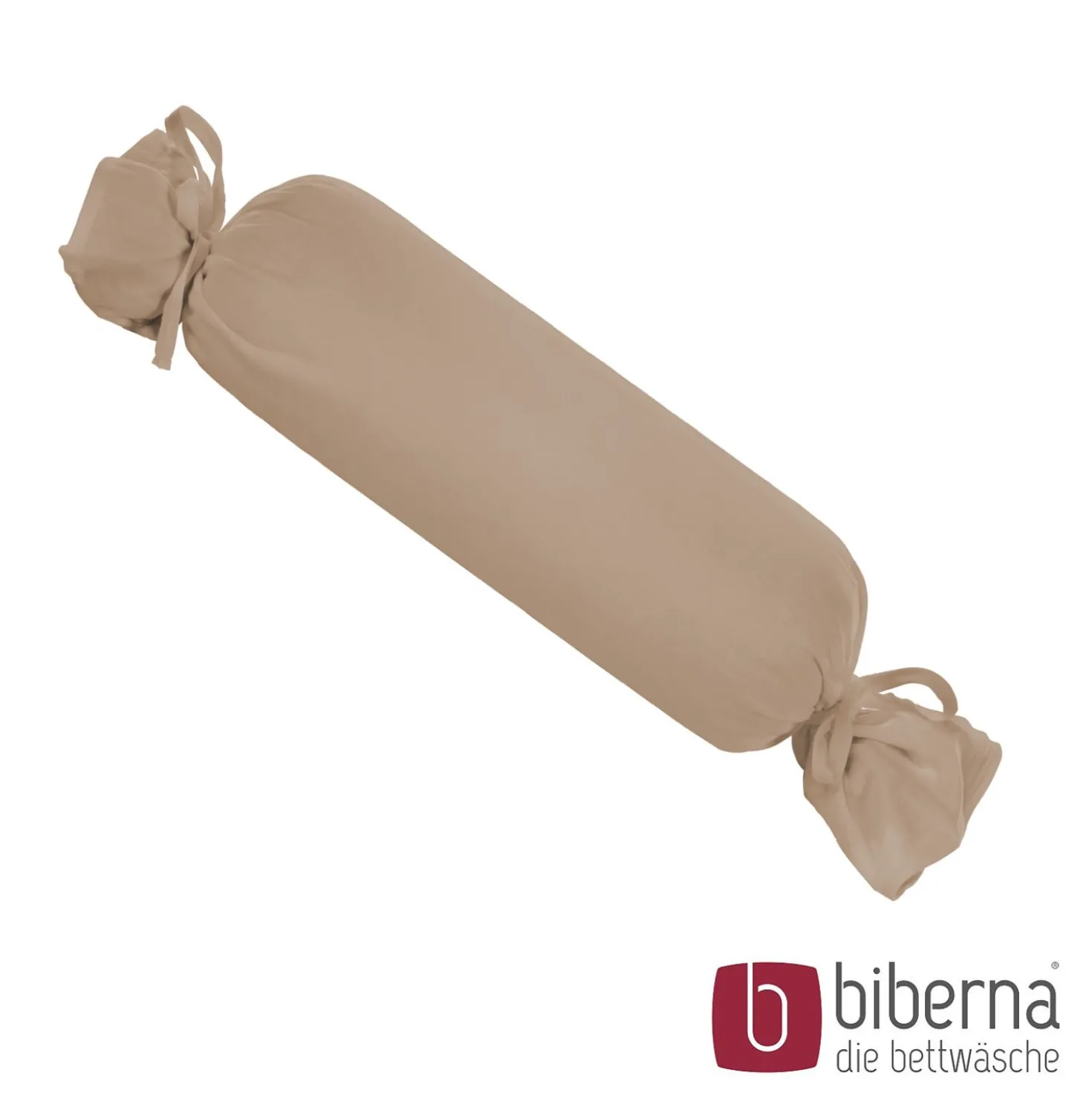 biberna Feinjersey-Nackenrollenbezug Doppelpack macchiato, 2x 15x40 cm