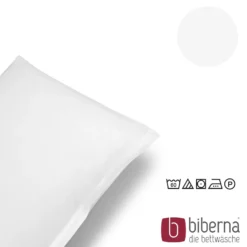 biberna Feinjersey-Seitenschläferkissenbezug Doppelpack weiss, 2x 40x145 cm