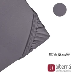 biberna Feinjersey-Spannbetttuch silber/grau, 1x 140x200 cm - 160x200 cm