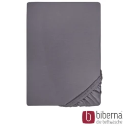 biberna Feinjersey-Spannbetttuch silber/grau, 1x 140x200 cm - 160x200 cm