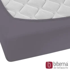 biberna Feinjersey-Spannbetttuch silber/grau, 1x 140x200 cm - 160x200 cm