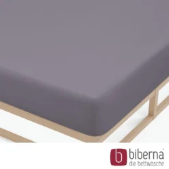 biberna Feinjersey-Spannbetttuch silber/grau, 1x 140x200 cm - 160x200 cm