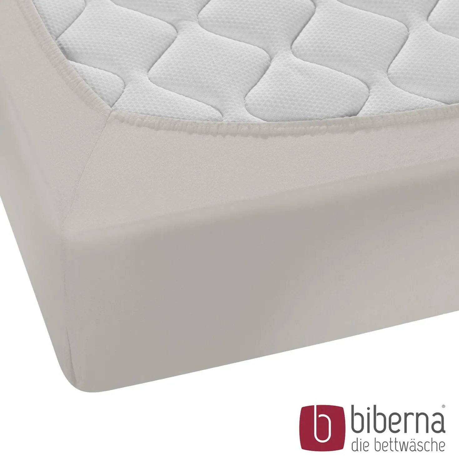 biberna Feinjersey-Spannbetttuch grau, 1x 140x200 cm - 160x200 cm