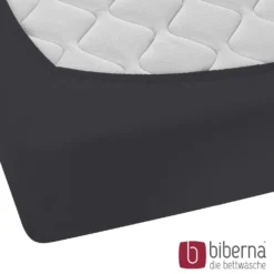 biberna Feinjersey-Spannbetttuch titanium, 1x 140x200 cm - 160x200 cm