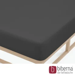biberna Feinjersey-Spannbetttuch titanium, 1x 140x200 cm - 160x200 cm