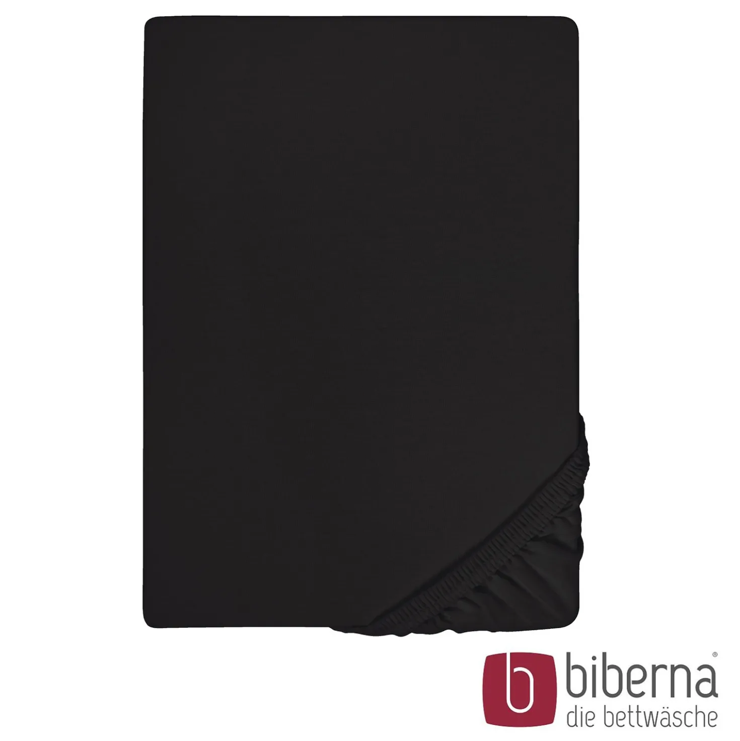 biberna Feinjersey-Spannbetttuch schwarz, 1x 140x200 cm - 160x200 cm