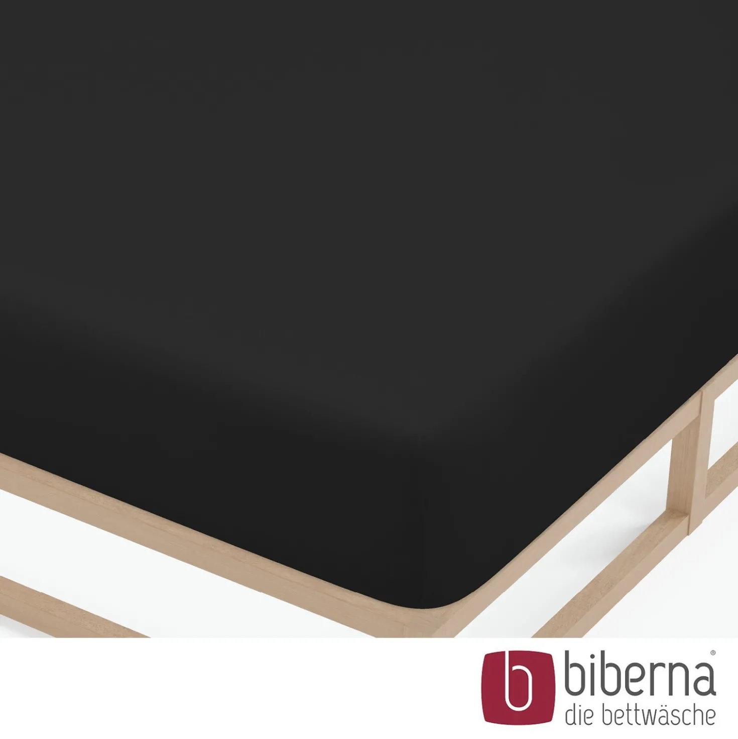 biberna Feinjersey-Spannbetttuch schwarz, 1x 140x200 cm - 160x200 cm