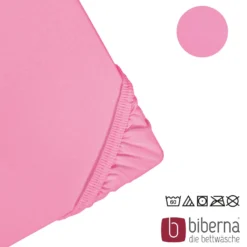 biberna Feinjersey-Spannbetttuch pink, 1x 140x200 cm - 160x200 cm