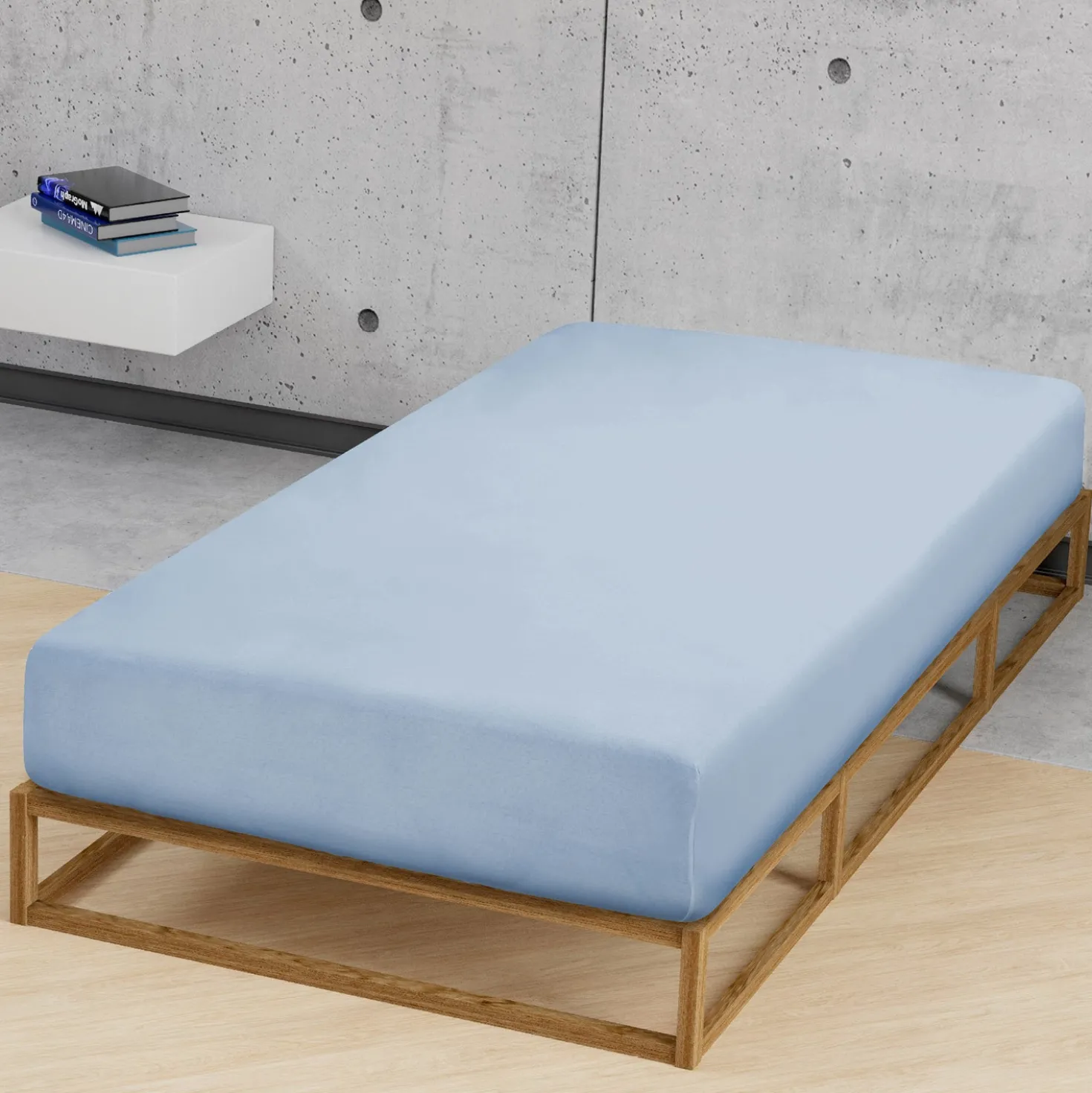 biberna Feinjersey-Spannbetttuch eisblau, 1x 140x200 cm - 160x200 cm