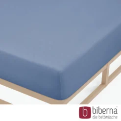 biberna Feinjersey-Spannbetttuch blau, 1x 140x200 cm - 160x200 cm