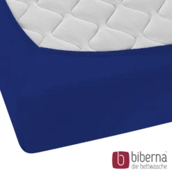 biberna Feinjersey-Spannbetttuch saphir, 1x 140x200 cm - 160x200 cm