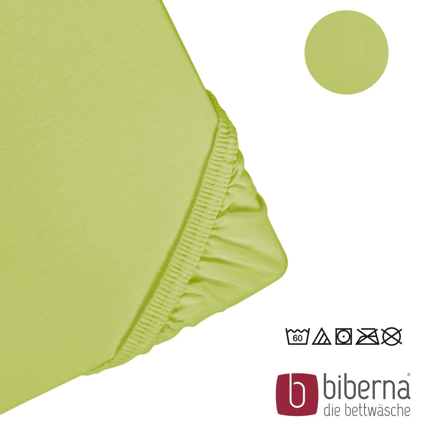 biberna Feinjersey-Spannbetttuch apfelgrün, 1x 140x200 cm - 160x200 cm