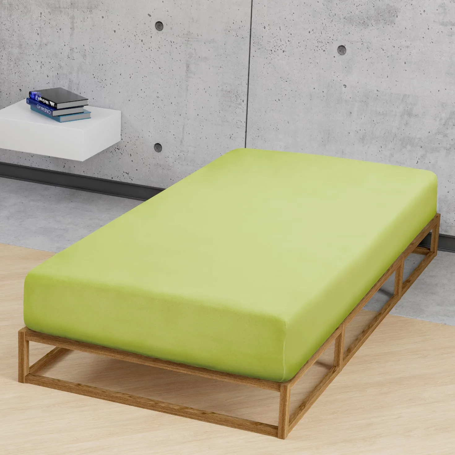 biberna Feinjersey-Spannbetttuch apfelgrün, 1x 140x200 cm - 160x200 cm