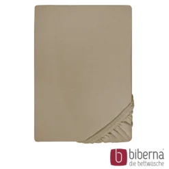 biberna Feinjersey-Spannbetttuch taupe, 1x 140x200 cm - 160x200 cm