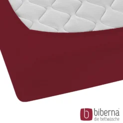biberna Feinjersey-Spannbetttuch burgund, 1x 140x200 cm - 160x200 cm