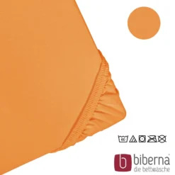 biberna Feinjersey-Spannbetttuch nektarine, 1x 140x200 cm - 160x200 cm