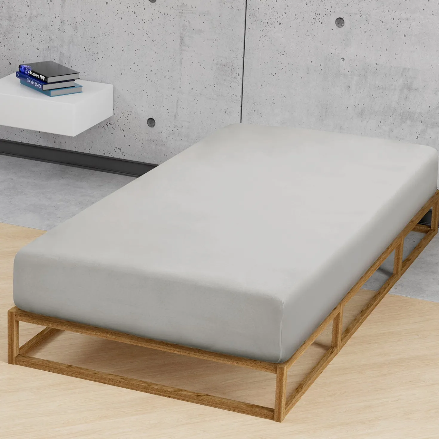 biberna Feinjersey-Spannbetttuch sturmgrau, 1x 180x200 cm - 200x200 cm
