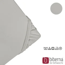 biberna Feinjersey-Spannbetttuch sturmgrau, 1x 180x200 cm - 200x200 cm