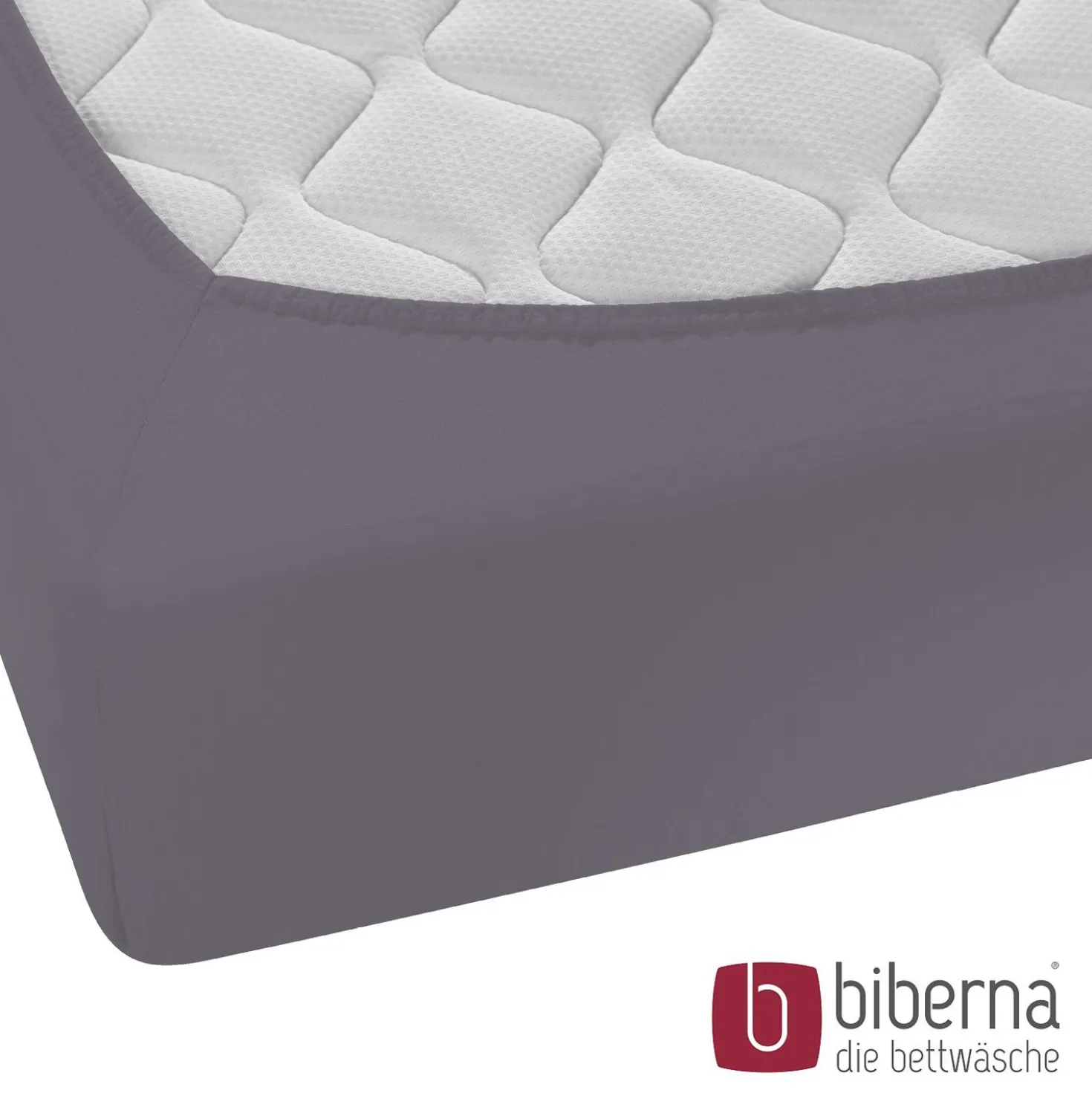 biberna Feinjersey-Spannbetttuch silber/grau, 1x 180x200 cm - 200x200 cm