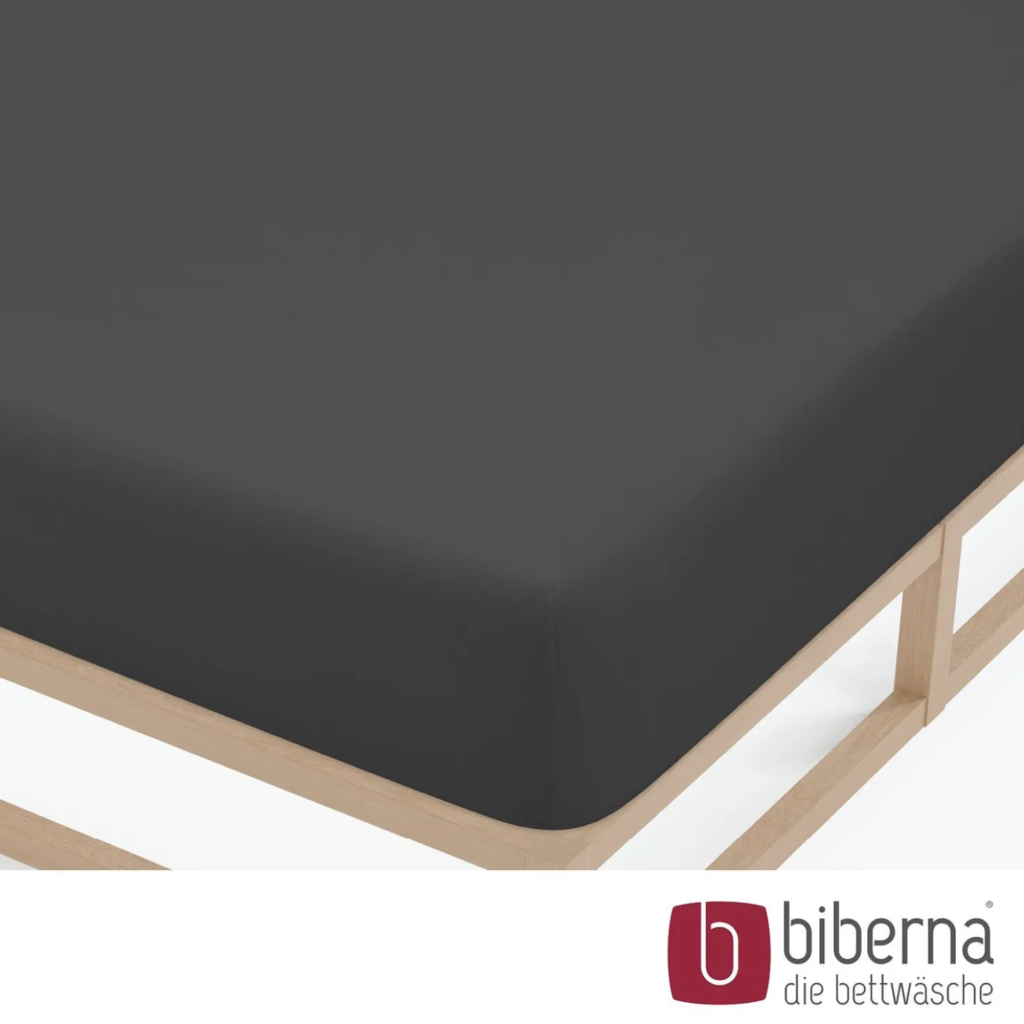 biberna Feinjersey-Spannbetttuch titanium, 1x 180x200 cm - 200x200 cm