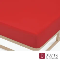 biberna Feinjersey-Spannbetttuch rot, 1x 180x200 cm - 200x200 cm