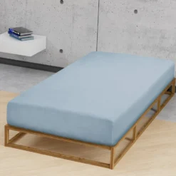biberna Feinjersey-Spannbetttuch taubenblau, 1x 180x200 cm - 200x200 cm