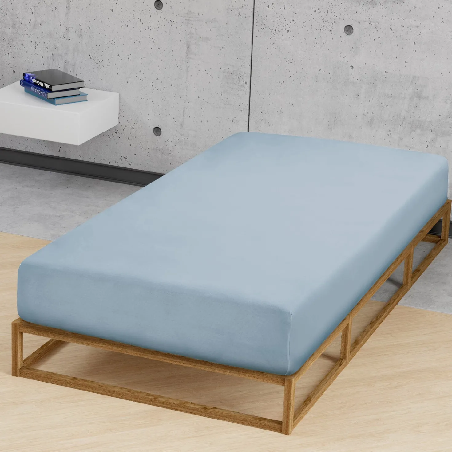biberna Feinjersey-Spannbetttuch taubenblau, 1x 180x200 cm - 200x200 cm