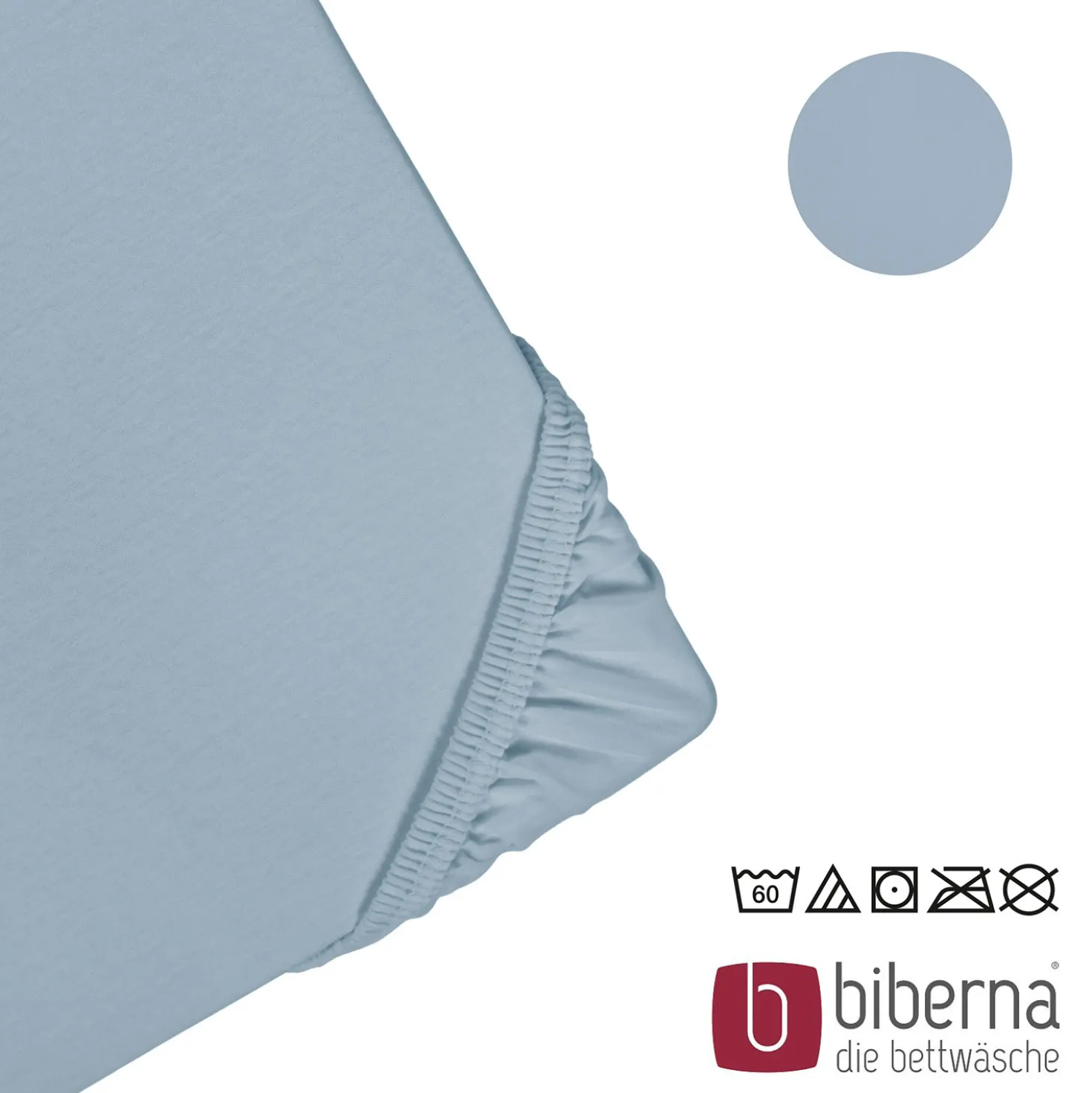biberna Feinjersey-Spannbetttuch taubenblau, 1x 180x200 cm - 200x200 cm