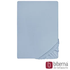 biberna Feinjersey-Spannbetttuch eisblau, 1x 180x200 cm - 200x200 cm