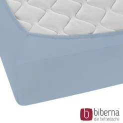 biberna Feinjersey-Spannbetttuch eisblau, 1x 180x200 cm - 200x200 cm