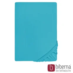 biberna Feinjersey-Spannbetttuch türkis, 1x 180x200 cm - 200x200 cm