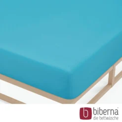 biberna Feinjersey-Spannbetttuch türkis, 1x 180x200 cm - 200x200 cm