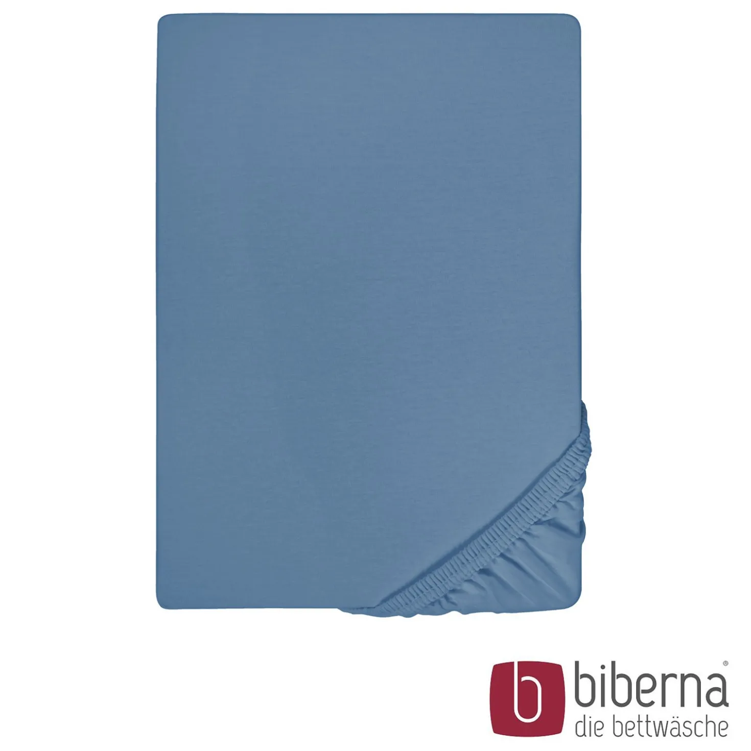 biberna Feinjersey-Spannbetttuch azurblau, 1x 180x200 cm - 200x200 cm