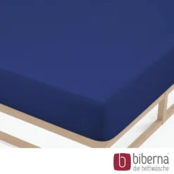 biberna Feinjersey-Spannbetttuch saphir, 1x 180x200 cm - 200x200 cm
