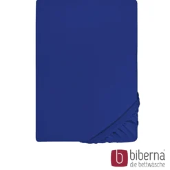 biberna Feinjersey-Spannbetttuch saphir, 1x 180x200 cm - 200x200 cm