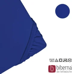 biberna Feinjersey-Spannbetttuch saphir, 1x 180x200 cm - 200x200 cm