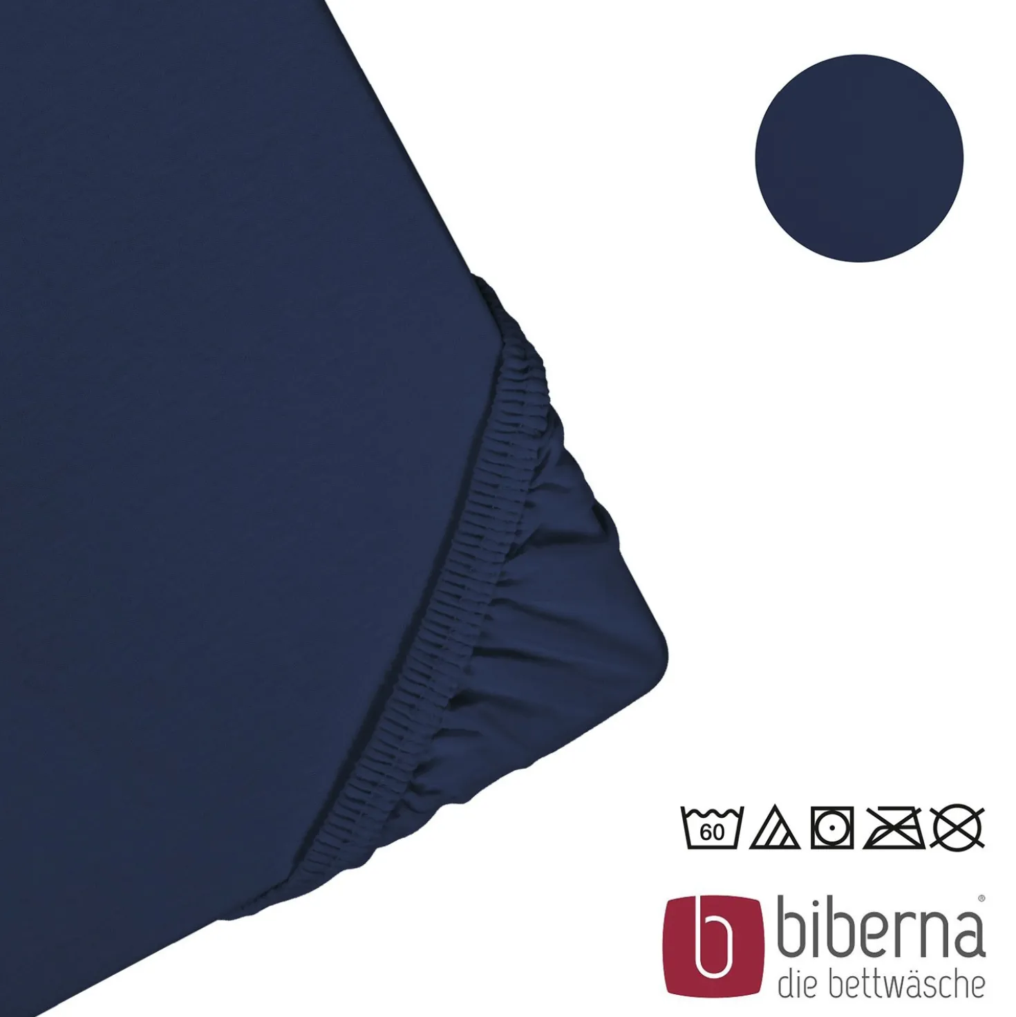 biberna Feinjersey-Spannbetttuch marine, 1x 180x200 cm - 200x200 cm