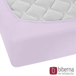 biberna Feinjersey-Spannbetttuch flieder, 1x 180x200 cm - 200x200 cm