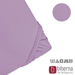 biberna Feinjersey-Spannbetttuch viola, 1x 180x200 cm - 200x200 cm