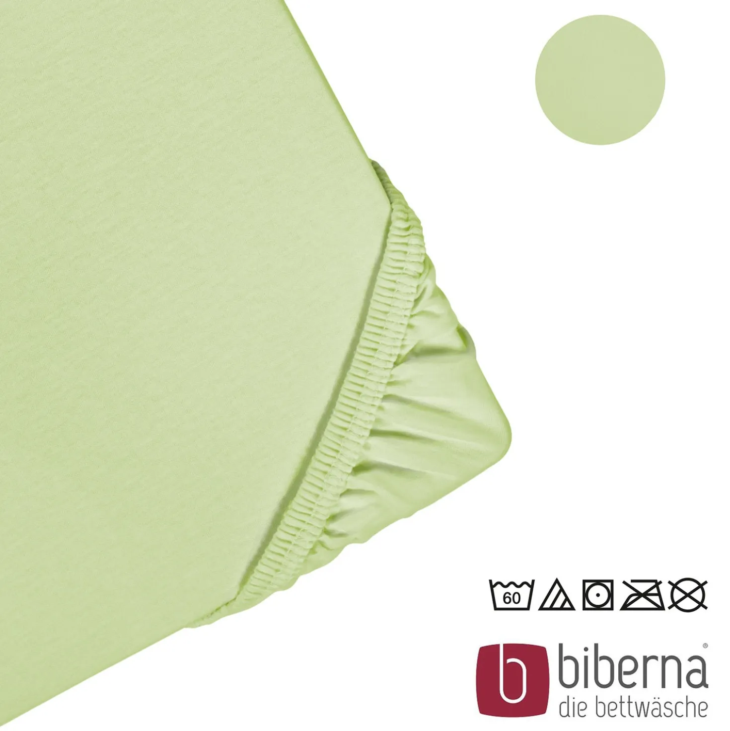 biberna Feinjersey-Spannbetttuch pistaziengrün, 1x 180x200 cm - 200x200 cm
