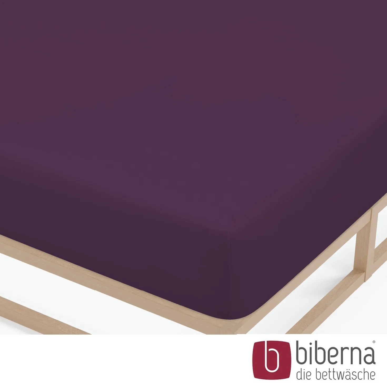 biberna Feinjersey-Spannbetttuch dunkel violett, 1x 180x200 cm - 200x200 cm