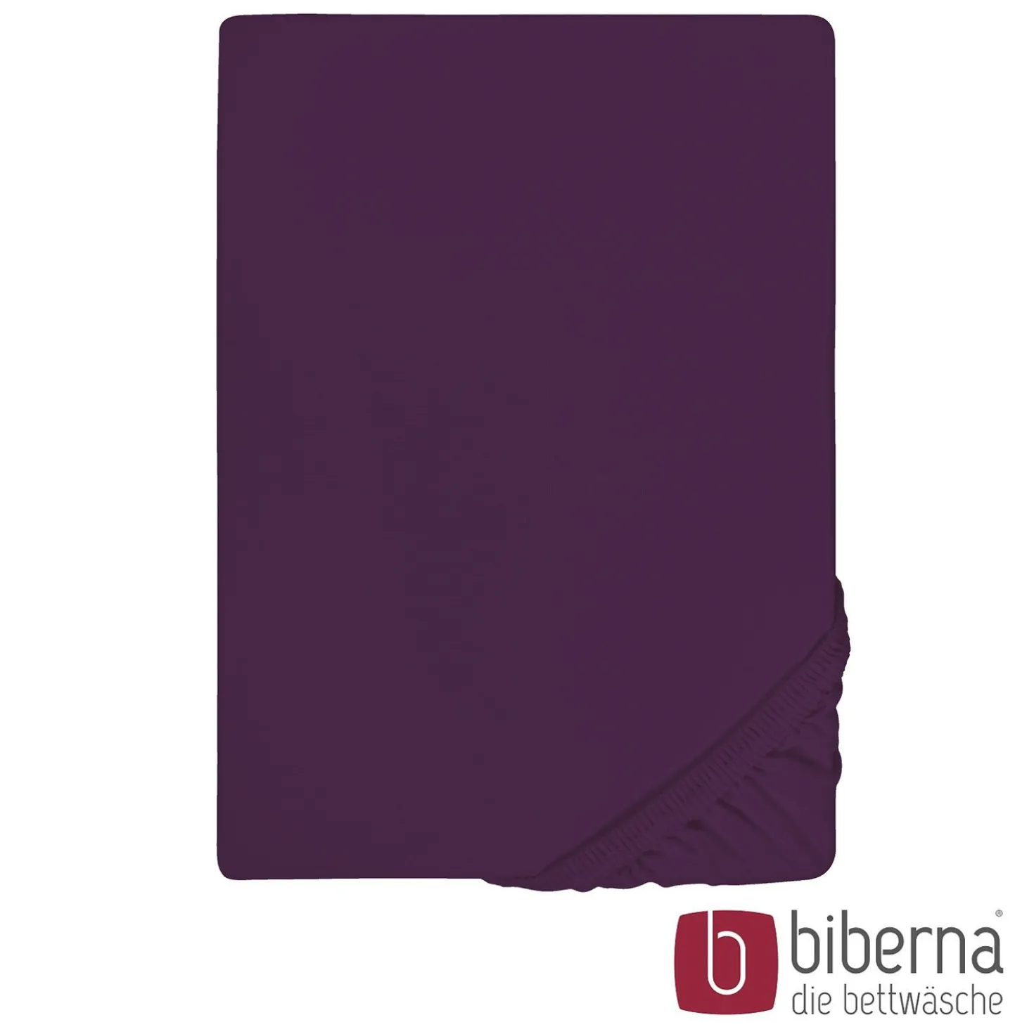 biberna Feinjersey-Spannbetttuch dunkel violett, 1x 180x200 cm - 200x200 cm