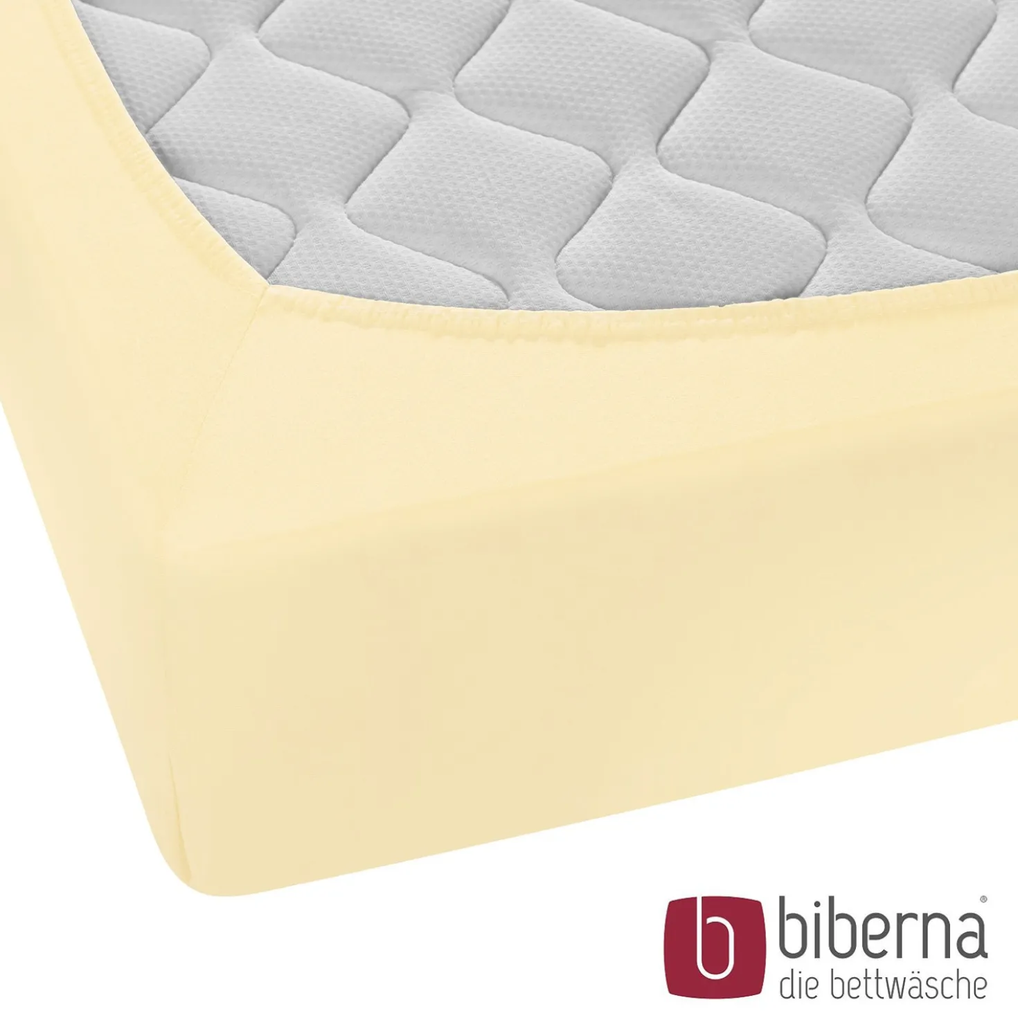 biberna Feinjersey-Spannbetttuch gelb, 1x 180x200 cm - 200x200 cm