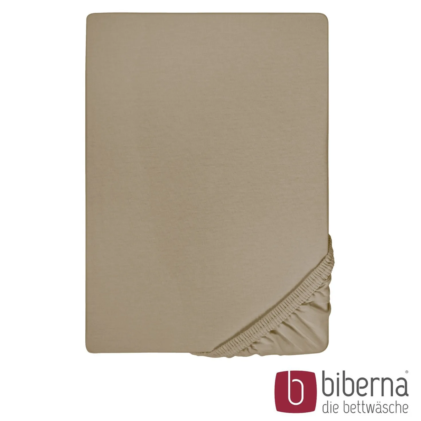 biberna Feinjersey-Spannbetttuch taupe, 1x 180x200 cm - 200x200 cm