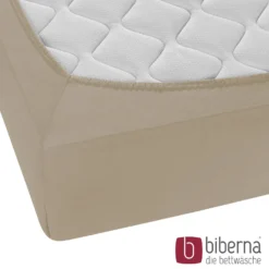 biberna Feinjersey-Spannbetttuch taupe, 1x 180x200 cm - 200x200 cm