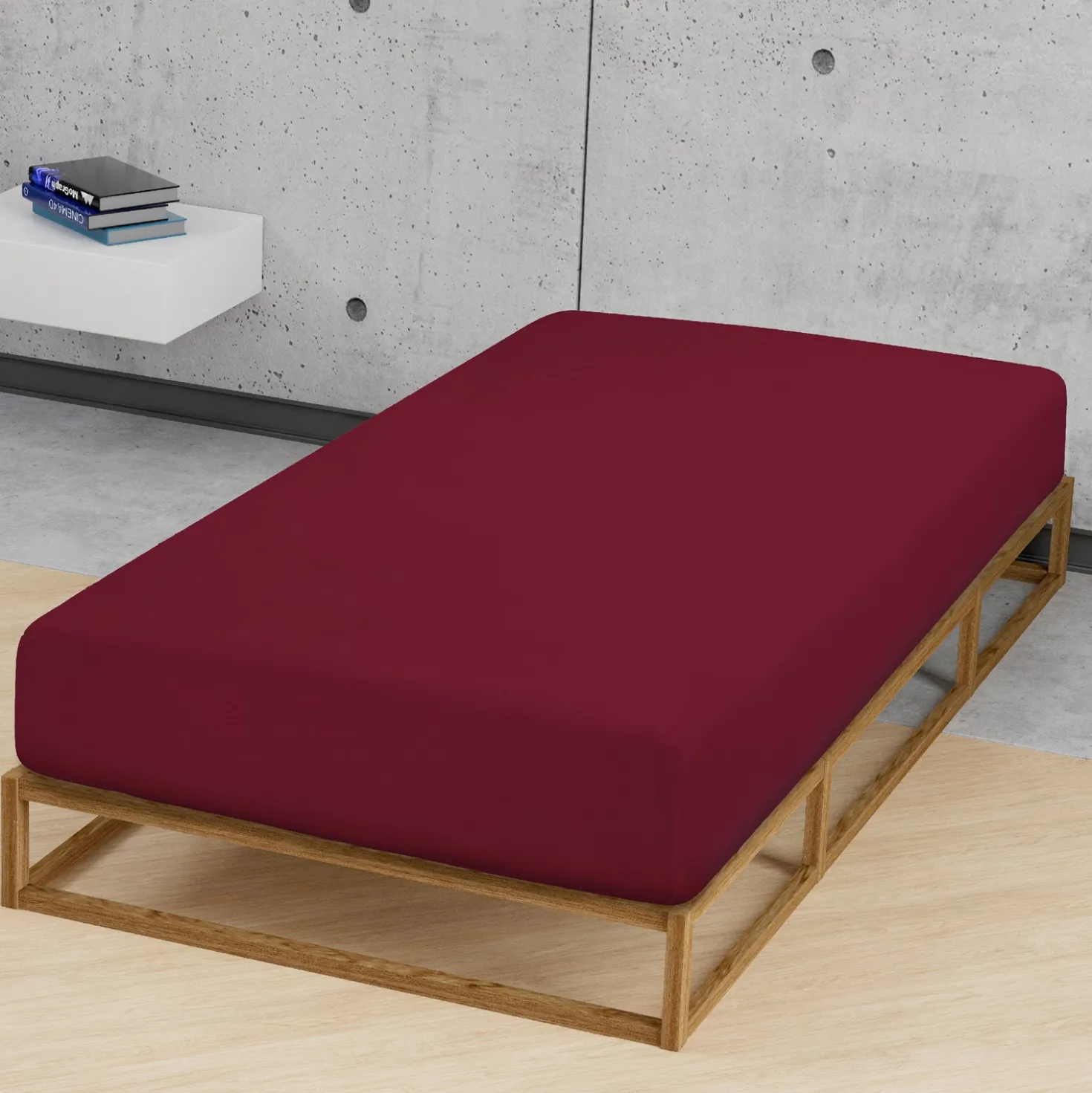 biberna Feinjersey-Spannbetttuch burgund, 1x 180x200 cm - 200x200 cm