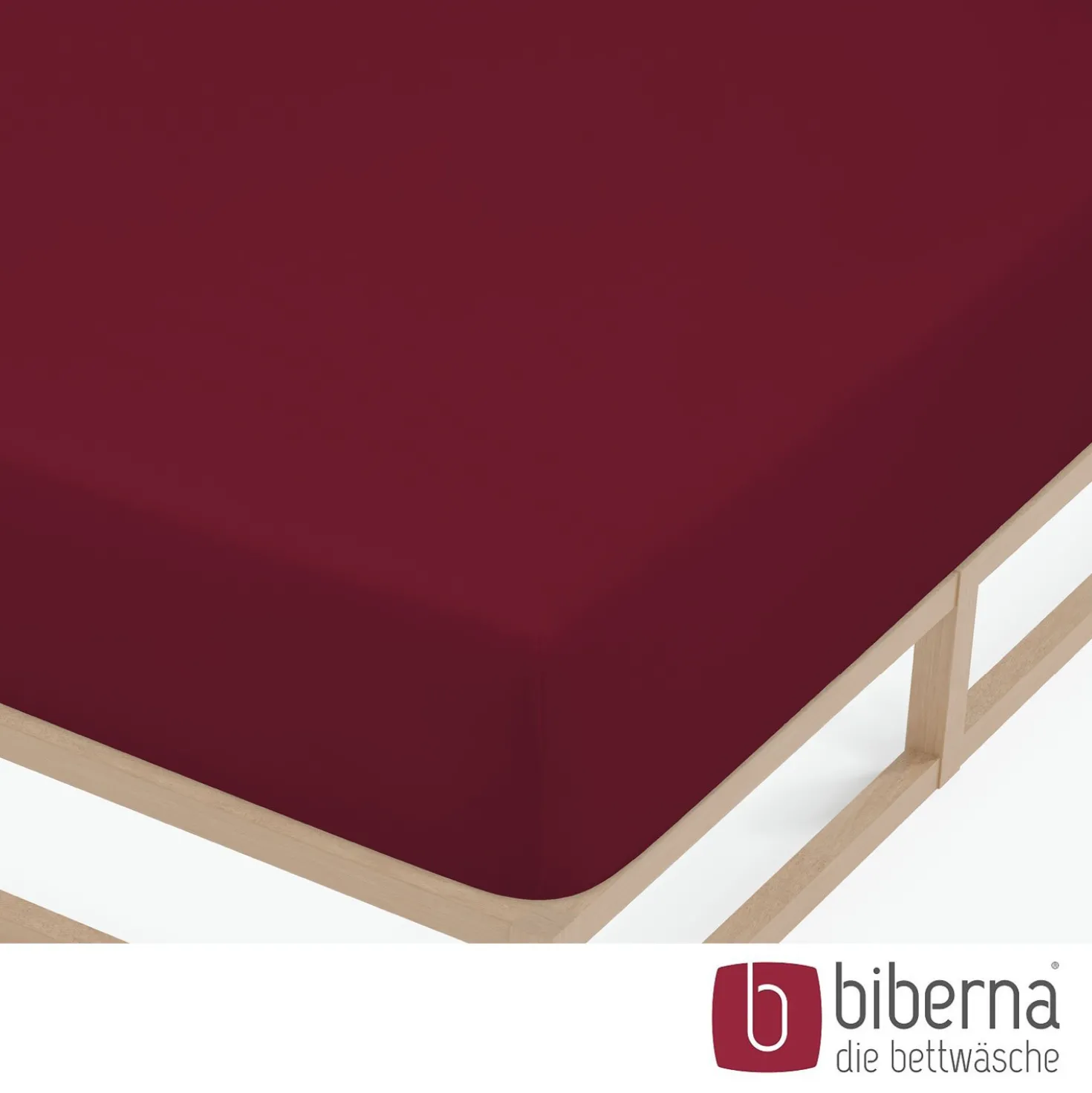 biberna Feinjersey-Spannbetttuch burgund, 1x 180x200 cm - 200x200 cm