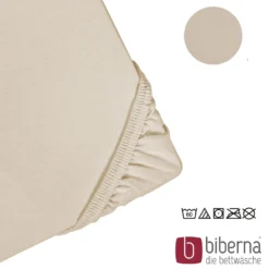 biberna Feinjersey-Spannbetttuch kitt, 1x 180x200 cm - 200x200 cm